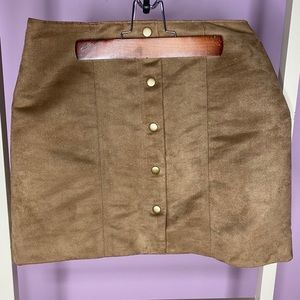 Suede mini skirt